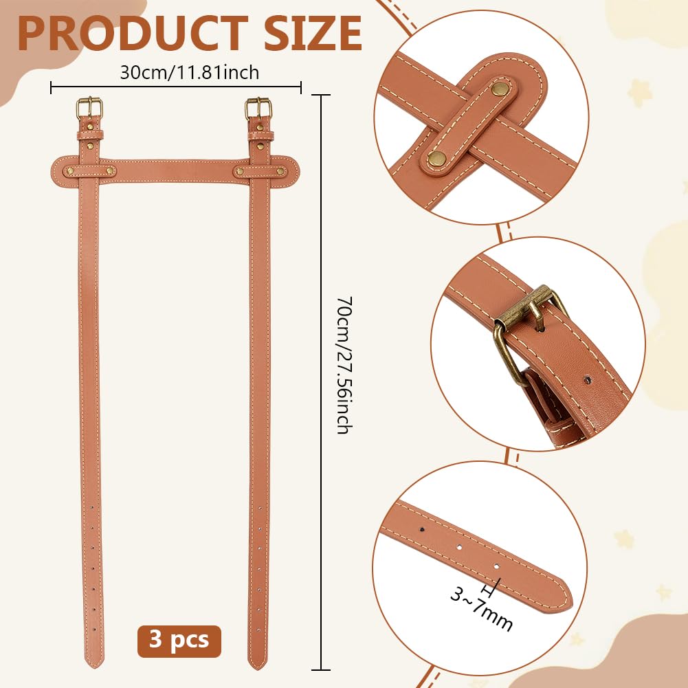 BENECREAT 3 Cinghia per Il Trasporto di Una Coperta Da Picnic In Pelle PU Da 70x30cm, Porta Tappetino Da Picnic Regolabile per Moto, Cinghia per Tappeto Da Letto, Escursioni, Campeggio