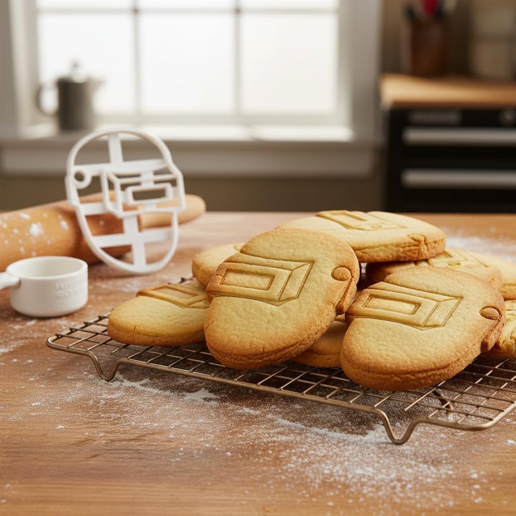 BAKERLOGY Set of 2 Welding Helmet and Welding Torch Cookie Cutters - Metalworking and Workshop Themed Cookies, Detailed Biscuit Cutter Design for Baking and Crafts, ideal on fondant, dough, clay