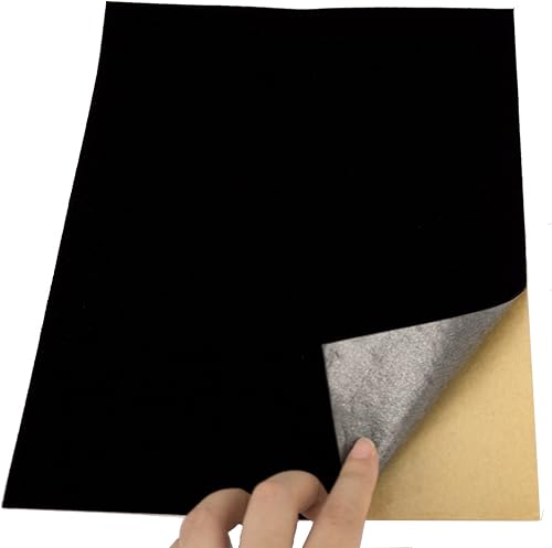 Miniatura 2 de 44cmX10m Velvet Peel and Stick Flocado Artesanía Tela Autoadhesiva Arte Pegatina (negro)