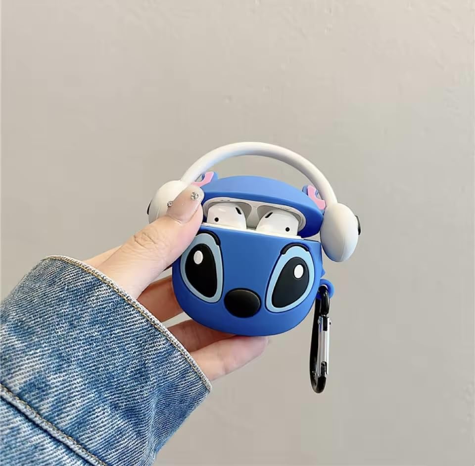 Image of FLORICAN 3D Case for Apple Airpods 4 (2024) Cute Design Suitable ONLY for AirPods 4 / AirPods 4 ANC with Shockproof Full Protection (White Cat) (Blue Eyes)