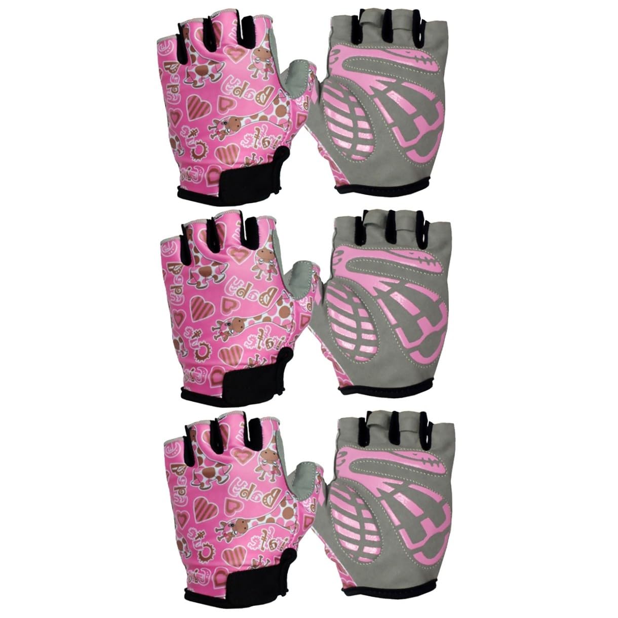 Toyvian 3paare Mädchen Fahrradhandschuhe Halb Finger Atmungsaktive rutschfeste Schutzhandschuhe Für Mädchen s Für Outdoor-Sport Und Fitnessaktivitäten