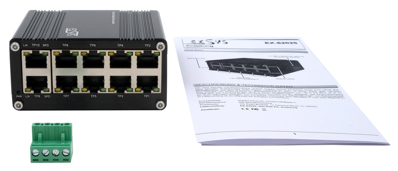 Exsys EX-62025 10-Port Ind. Ethernet Switch