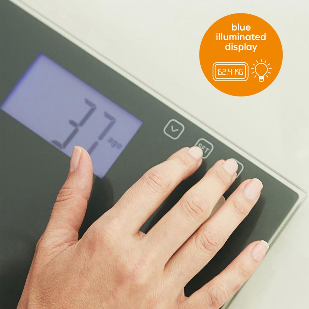 Beurer BF 180 Diagnosewaage, Körperfettwaage mit BMI-Berechnung und großer LCD-Anzeige, schwarz