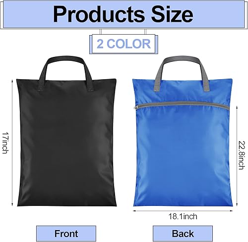 Miniatura 10 de 2 bolsas de lavandería de viaje con asa bolsa de ropa sucia para viajar colgar la ropa con dos bolsillos con cremallera lavable impermeable