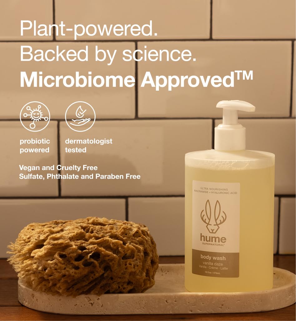 Hume Supernatural Vanilla Daze Body Care Set – 3-Piece Gift Bundle with Aluminum-Free Whole Body Balm, Dry Body Oil & Body Wash – Plant-Based, Sensitive Skin Friendly - Image 7