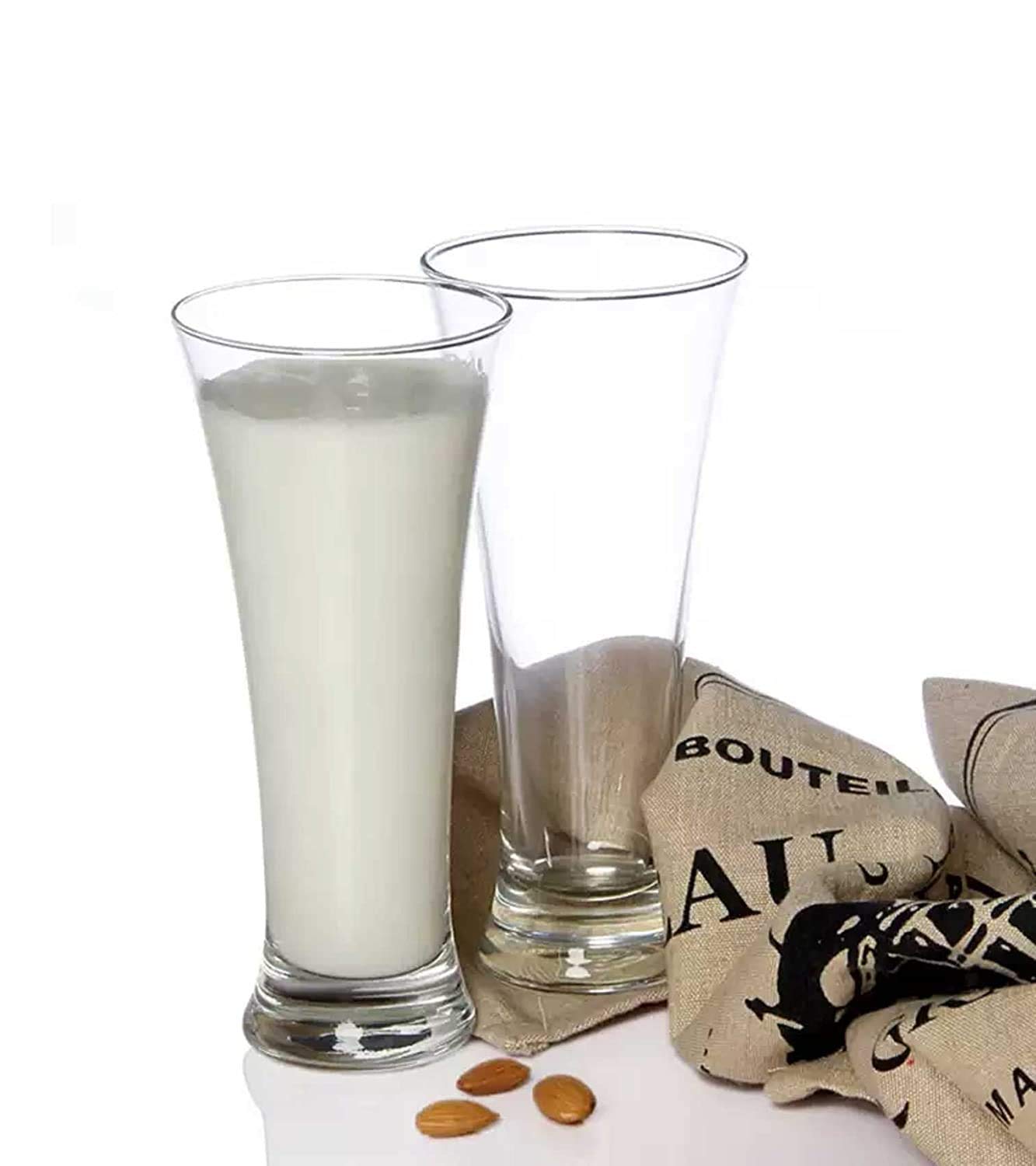 TIENER Premium Juice & Beer Glass, Pilsner Highball Glasses Heavy Base Tall Bar Glass | Drinking Glasses for Water, Juice, Beer, Wine, and Cocktails | Transparent | 275 ML | Set of 6 - Image 5 thumbnail