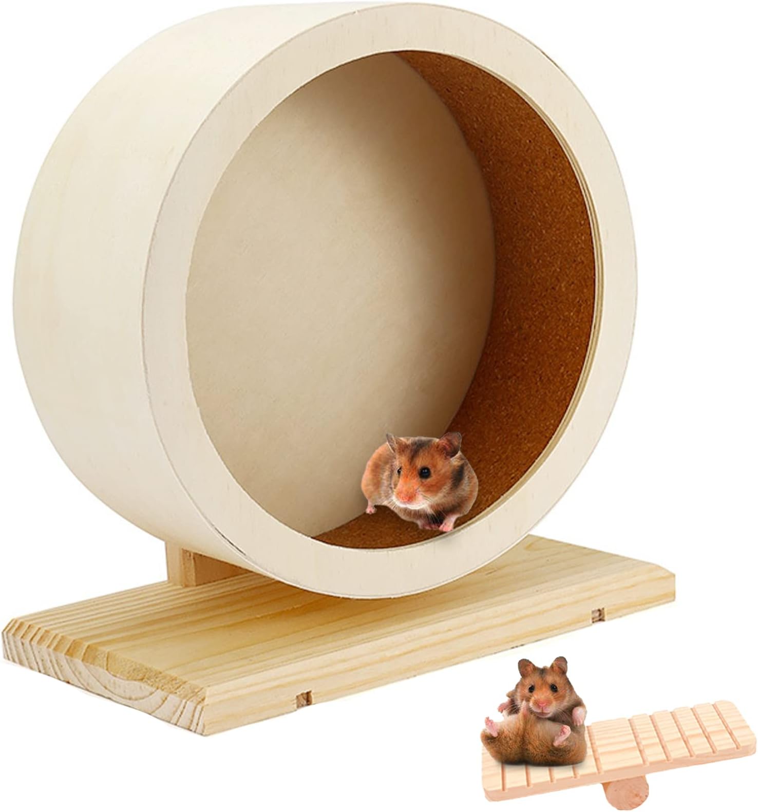 Hamiledyi Hamster Wheels Wooden Small Pets Exercise Wheel
