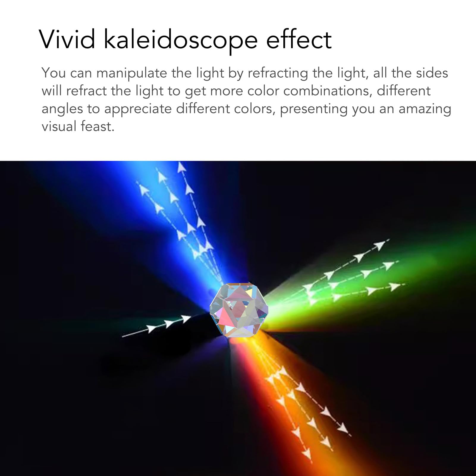 Color Cube Prism RGB Dispersion Color Crystal Optical Prism for Physics Photography Decor Desktop