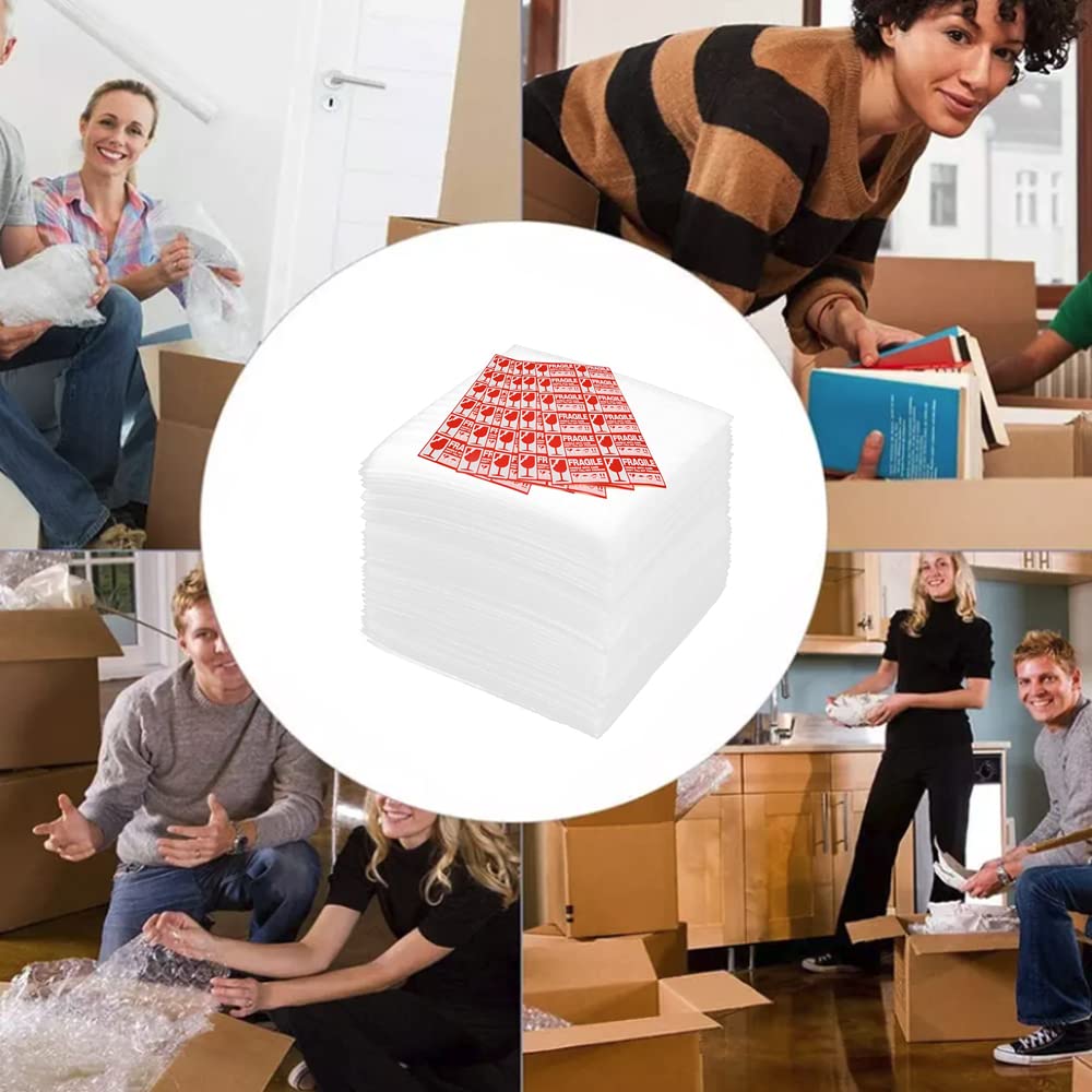 100PCS Emballage en Mousse Demenagement Carton pour Vase Plats Verre,autocollants fragiles inclu
