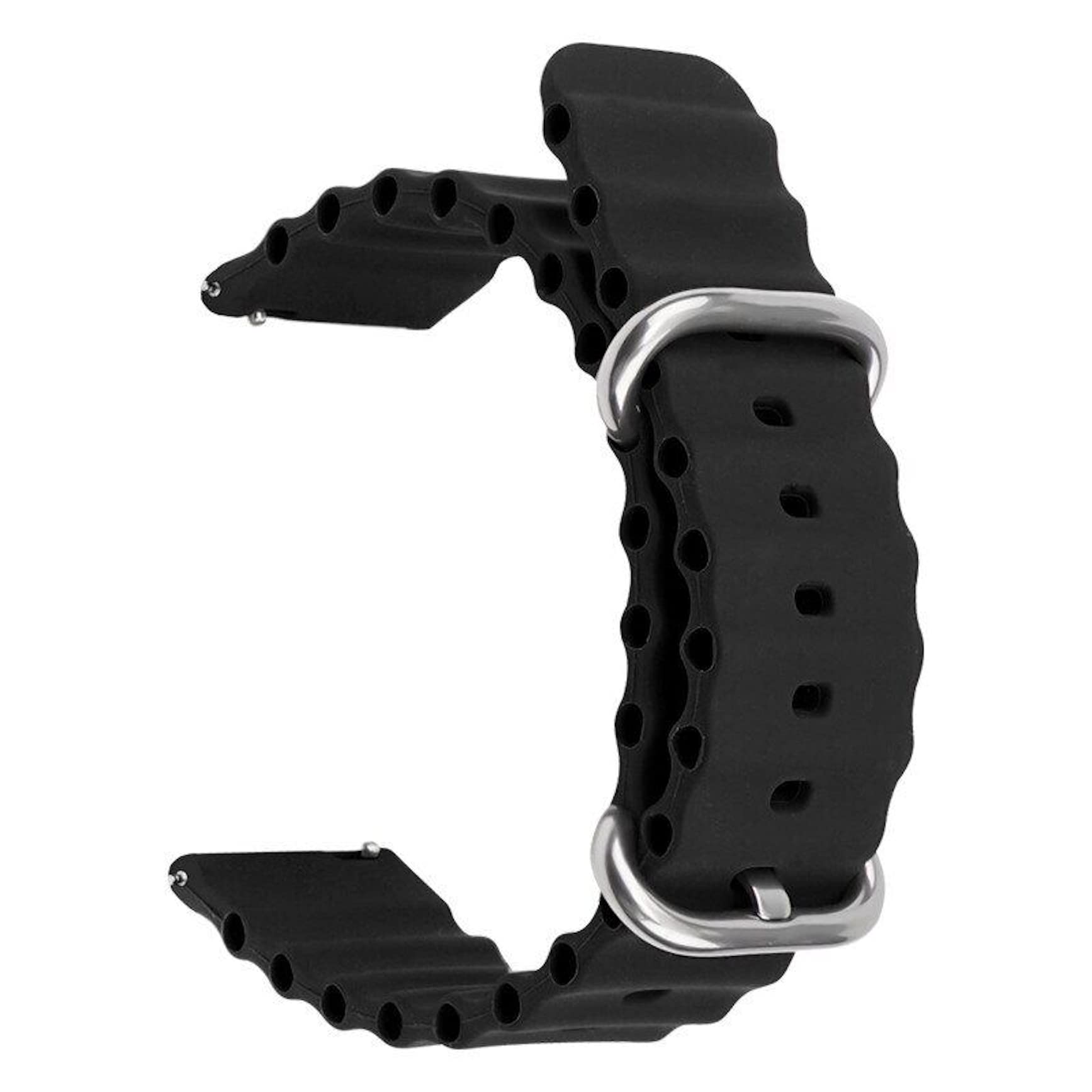 STRAPY 20mm Soft Silicone Ocean Strap With Matel Buckle Replacement Belt Band For Samsung Gear Sport SM-R600 Smart Watch Straps [ Not for any Other Model] (Black) (B0C4JPD2NV) Amazon Price History, Amazon Price Tracker