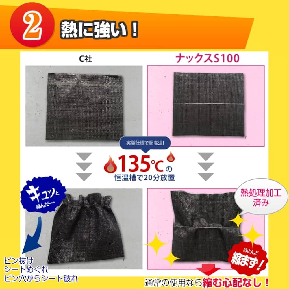 防草シート　ナックス S100 8年耐久相当品 防草シート】ナックス S100(厚み0.4mm)／1m×100m | Sadaラク