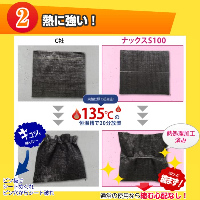 Amazon | コスト重視 防草シート 「ナックスS100(1m×50m)」 厚さ0.4