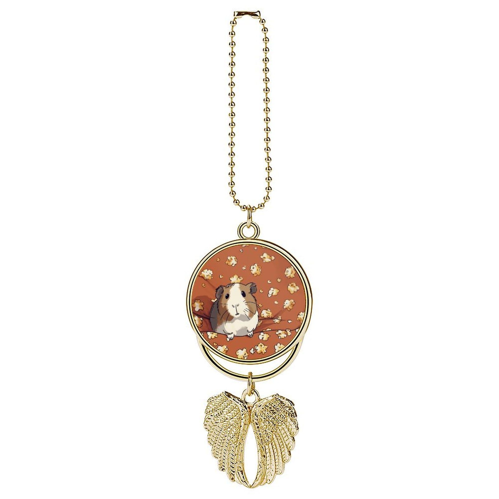 Guinea Pig and Popcorn Car Pendant Hanging Swing Auto Rear View Mirror Hanging Car Rear View Mirror Charm Truck Hanger Ornament Charm for Car Rear View Mirrors Accessories