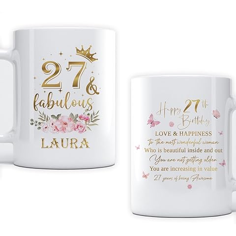 Wonderful Gift For 27th Birthday, 27 Years Of Being Awesome Birthday Gift Custom Name Ceramic Mug Graphic Coffee Mugs 11oz 15oz Gifts Idea