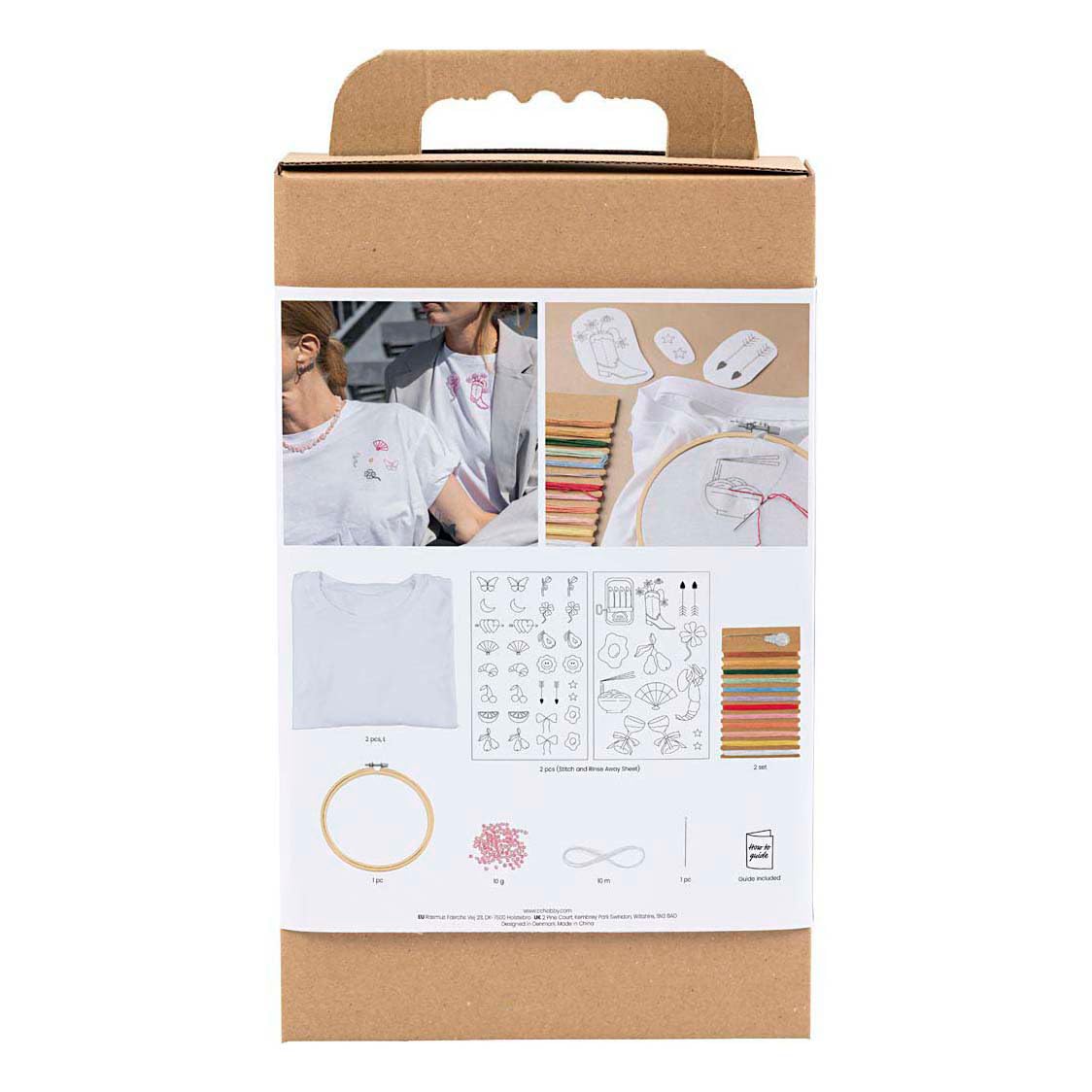 Creativ Company Kit de broderie pour t-shirt blanc DIY mode
