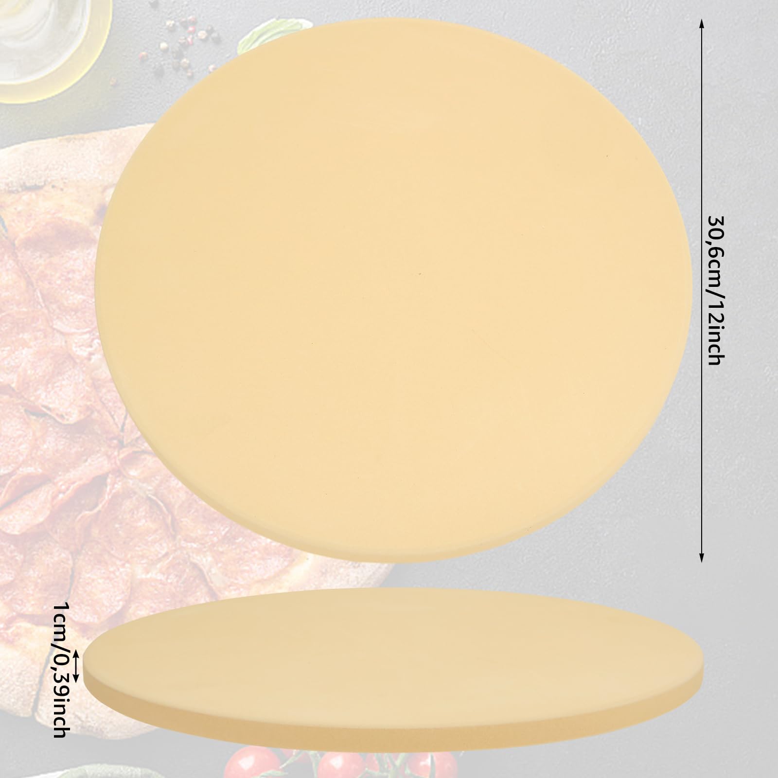 Pierre à pizza ronde 30 cm Cordiérite Pierre à pizza pour four de qualité supérieure 1 cm d'épaisseur pour tartes, pâtisseries, gâteaux, pains