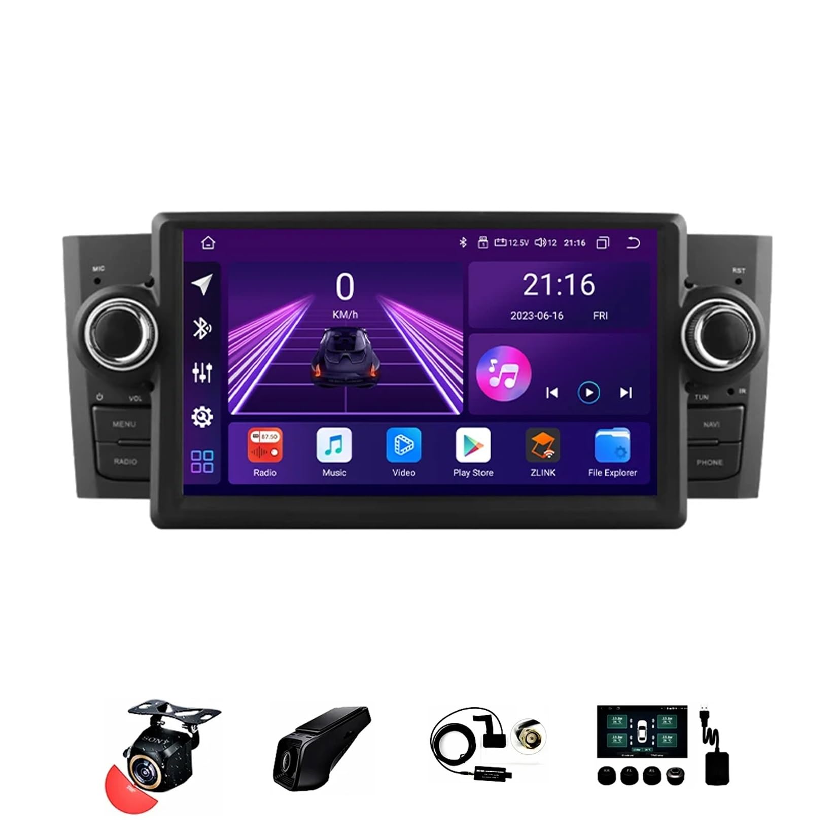 Autoradio GPS Bluetooth pour voyager connecté en Fiat Grande Punto
