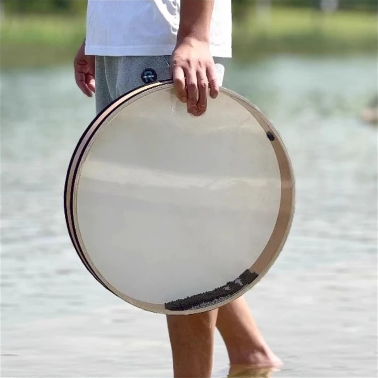 Ocean Drum Ocean Drum - Tambor profesional para yoga, meditación, ondas, sanación al aire libre, para relajación, simulando el mar (marrón, 16 pulgadas)