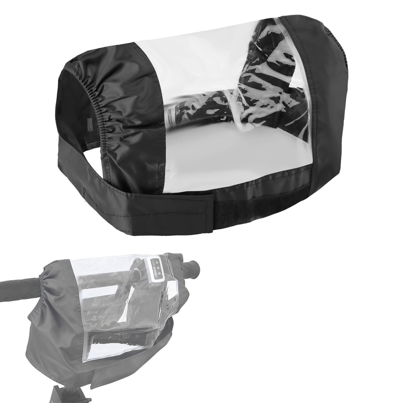 Mobility Scooter Control Cover,Waterproof Clear Tiller Console Protection Cover,Universal Mobility Scooter Rain Cover for Mobility Scooter & Electric Wheelchair,Easy Fit Black