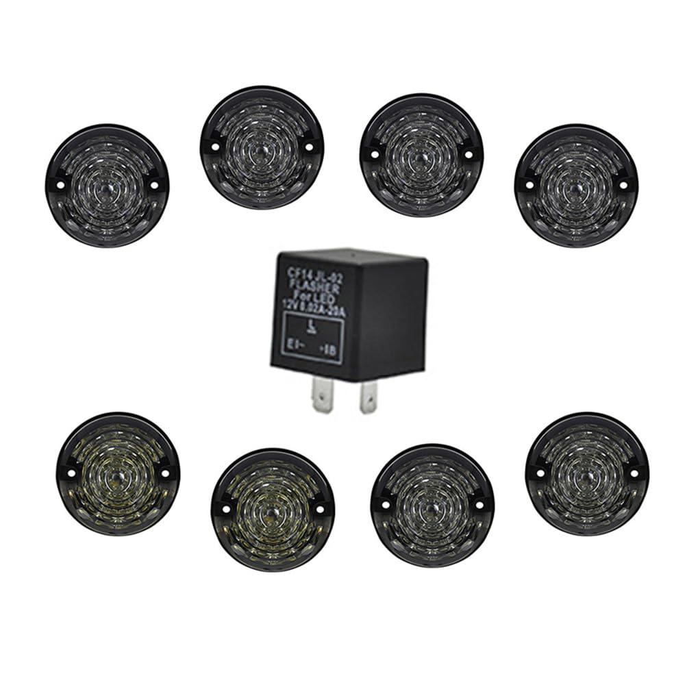 Baceyong Kit di aggiornamento luci LED Defender 8x, dimensioni standard, luce laterale anteriore ambra, luce posteriore con indicatore di direzione, compatibile con Land Rover Defender 1990-2016