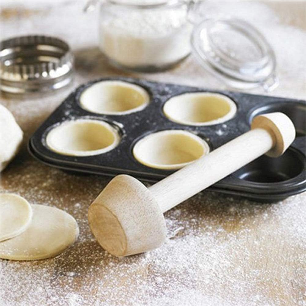 Wood Double Sided Tart Tamper Pastry Tamper Dough Tart Presser Pastries Pusher Baking Shaping Kitchen Tool - Image 3