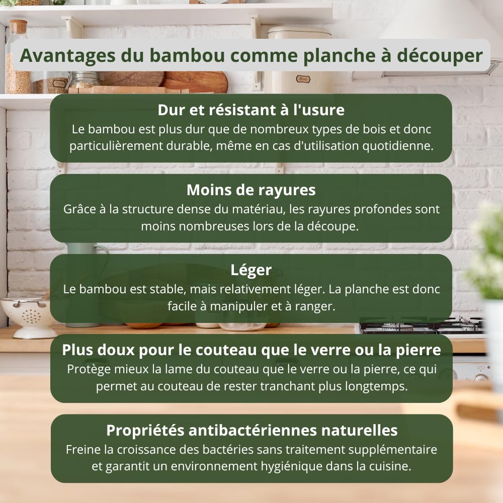 HeRo24 Planche à découper en bambou Planche de protection pour plaque de cuisson standard 56 x 50 cm
