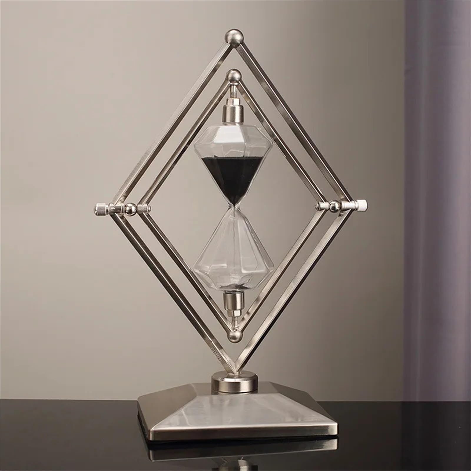 Reloj de Arena con Temporizador 30 Minutos, Adorno geométrico | Decoración Escritorio Oficina para Cocina, Estudio(Copper White Sand)