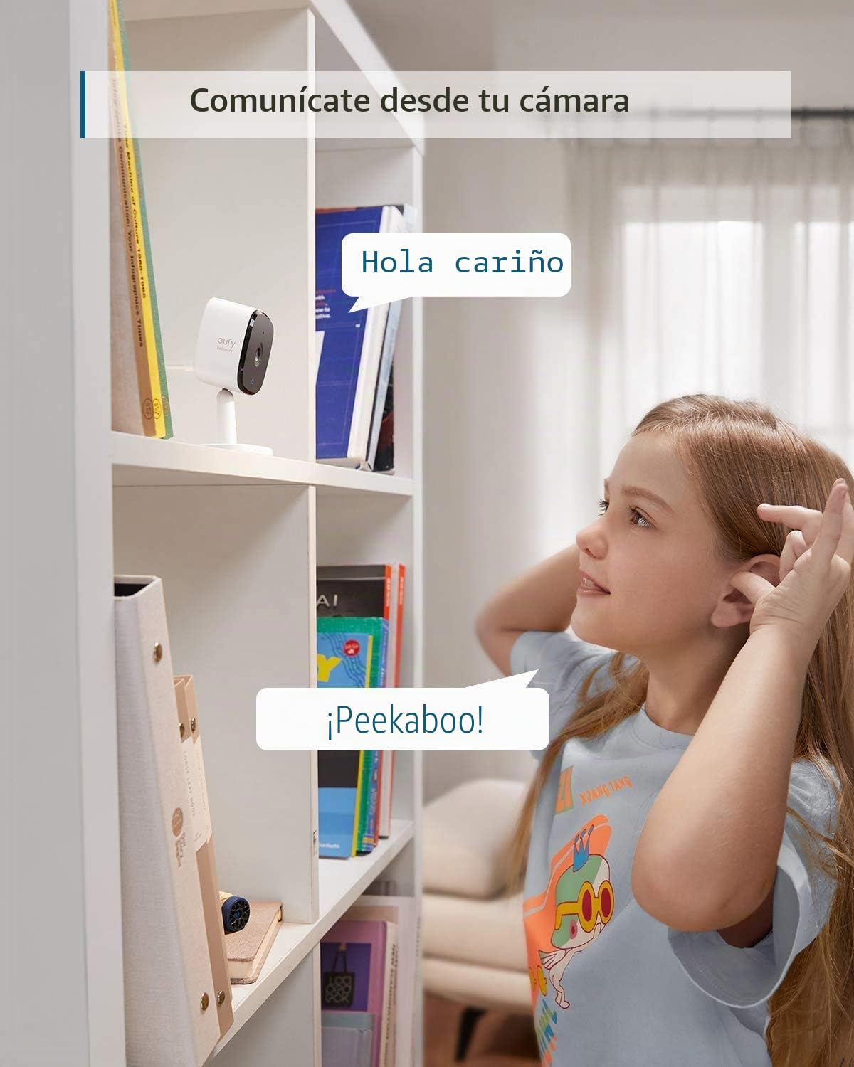 eufy Security Indoor CAM C120 de vigilancia enchufable para Interiores, con función WLAN, reconocimiento de Personas, Asistente de Voz, Sensor de Movimiento, visión Nocturna,HomeBase No es Necesario