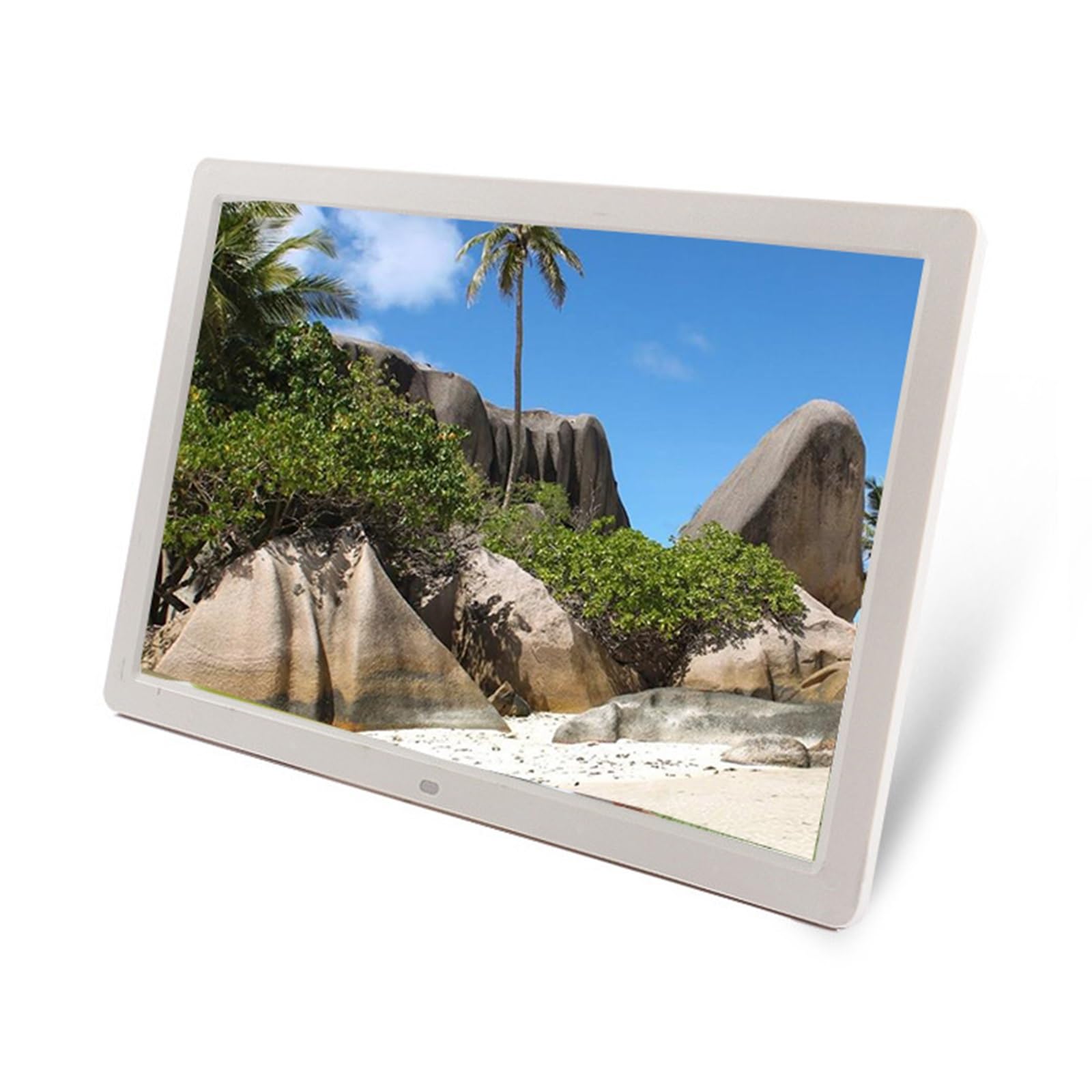 MYUYEE 17-Inch Hd Widescreen Digital Photo Frame With Hdmi Interface, Wall-Mountable (White)