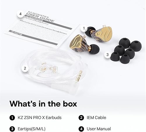Miniatura 9 de Linsoul KZ ZSN PRO X Dual Driver 1BA+1DD Audífonos híbridos de metal HiFi Monitor intraural con cable desmontable de 2 pines empotrado, panel de