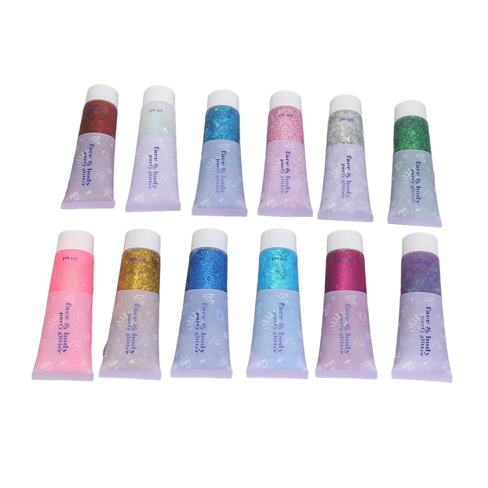 Gel pailleté Corporel 12 Couleurs avec Sequins Holographiques pour