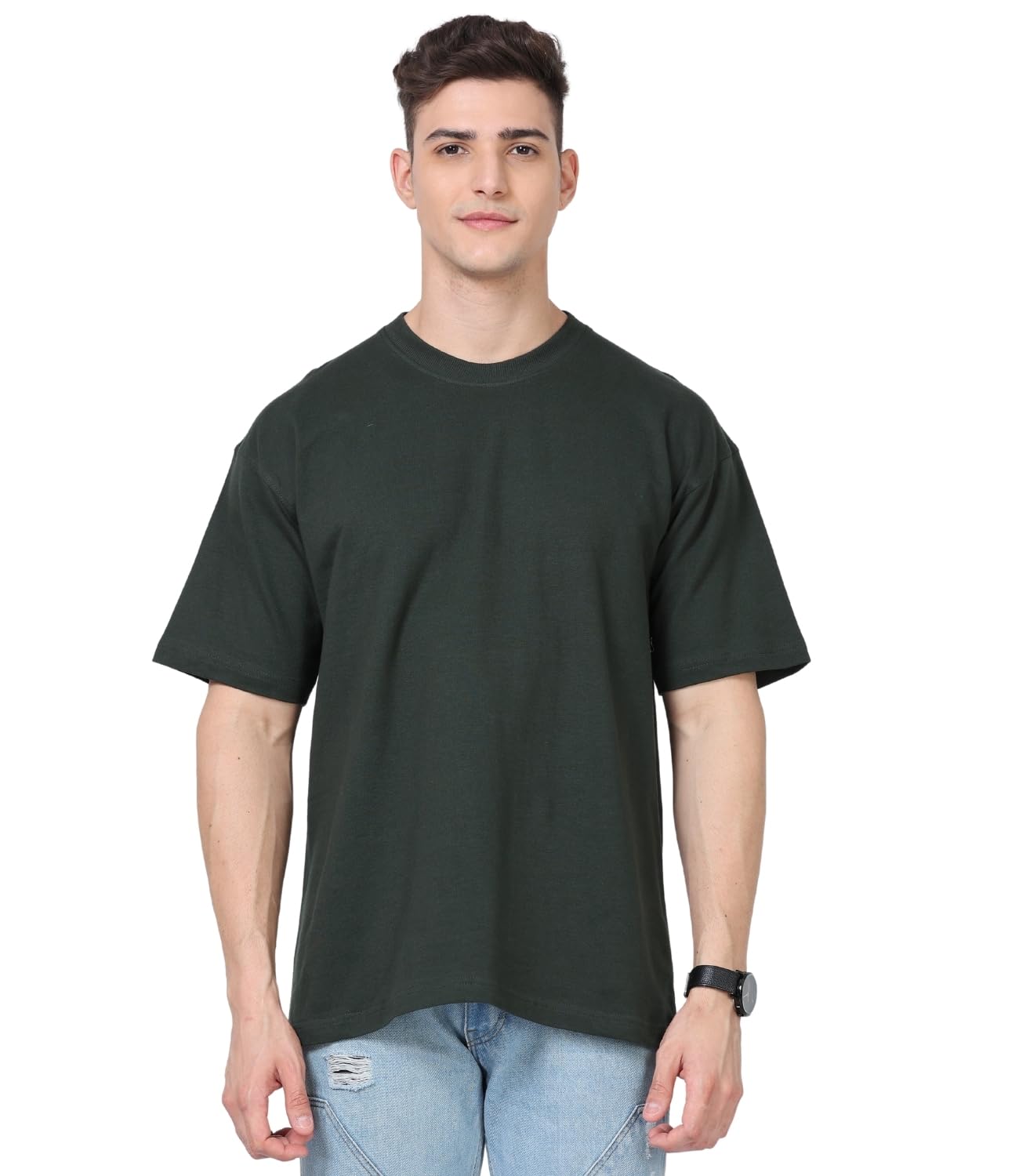 not funny 280 GSM Pure Organic Cotton Oversized t Shirts for Men | Drop Shoulder Tshirt for Men & Boys (Available in Black, Blue, Beige,Orange & White)-picture-22