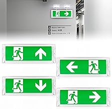 Éclairage de secours LED à lumière continue éclairage de secours éclairage de secours panneau lumineux de sortie de secours avec batterie de secours 3h et 4 pictogrammes de sortie de secours idéal