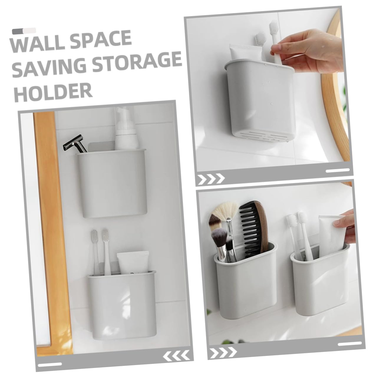 Cabilock 5 Series Soporte para Cepillos De Ganchos para El Baño Organizadores Dispensador De Pared Organizador De Baño De Montaje En Pared El Plastico 2 Piezas X 5