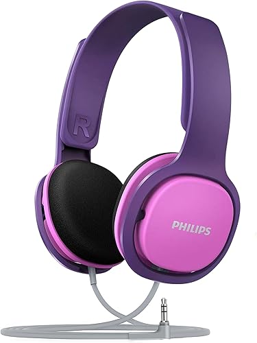 PHILIPS Coolplay Kids - Auriculares intrauditivos para niños, limitador de volumen de 85 dB, audición más segura (SHK2000PK), color morado