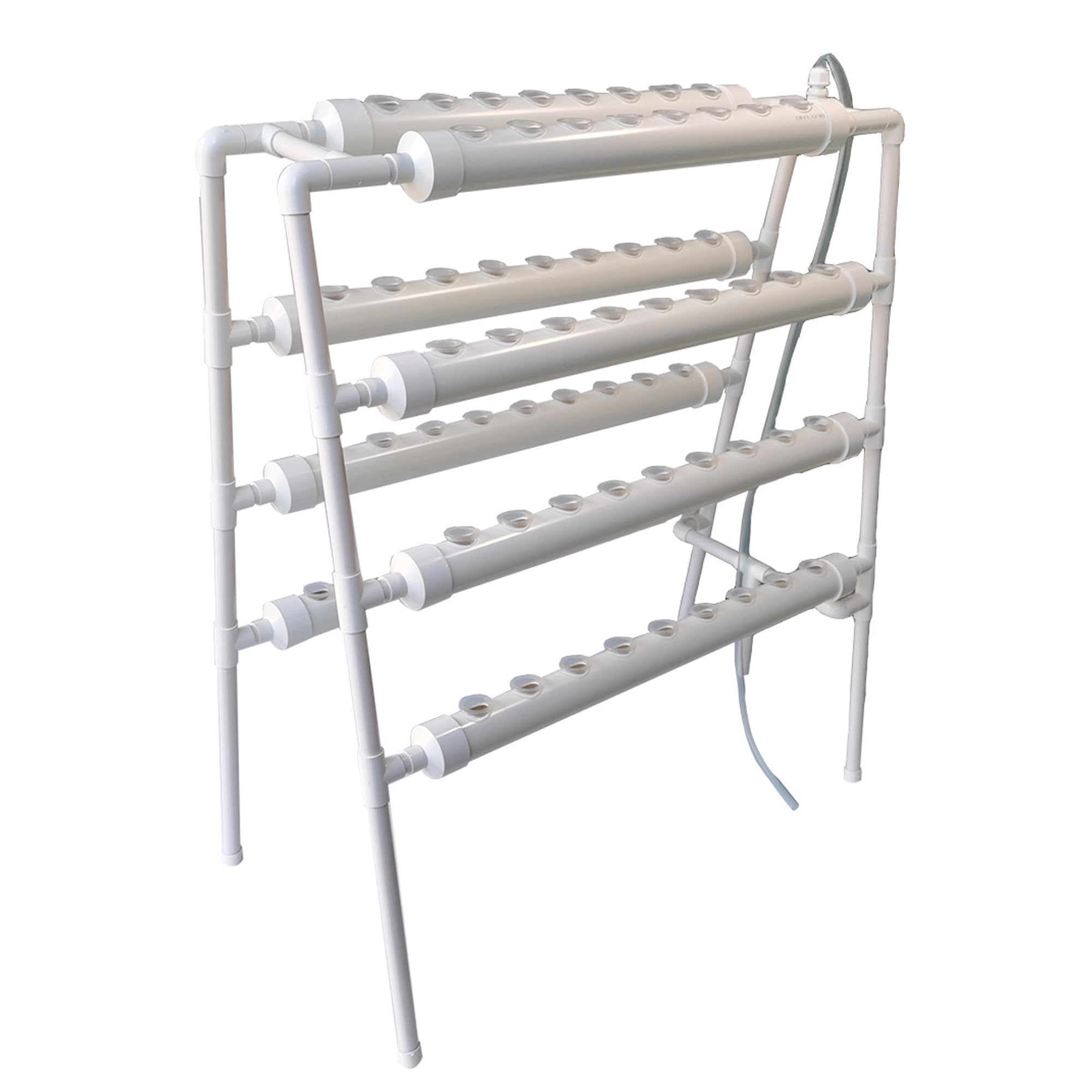 Sistema de cultivo hidropónico de 70 plantas Sistema de cultivo hidropónico en maceta Trapezoidal de 8 tubos con bomba de agua de 110 V, esponja de plantación y manguera para cultivo de vegetales
