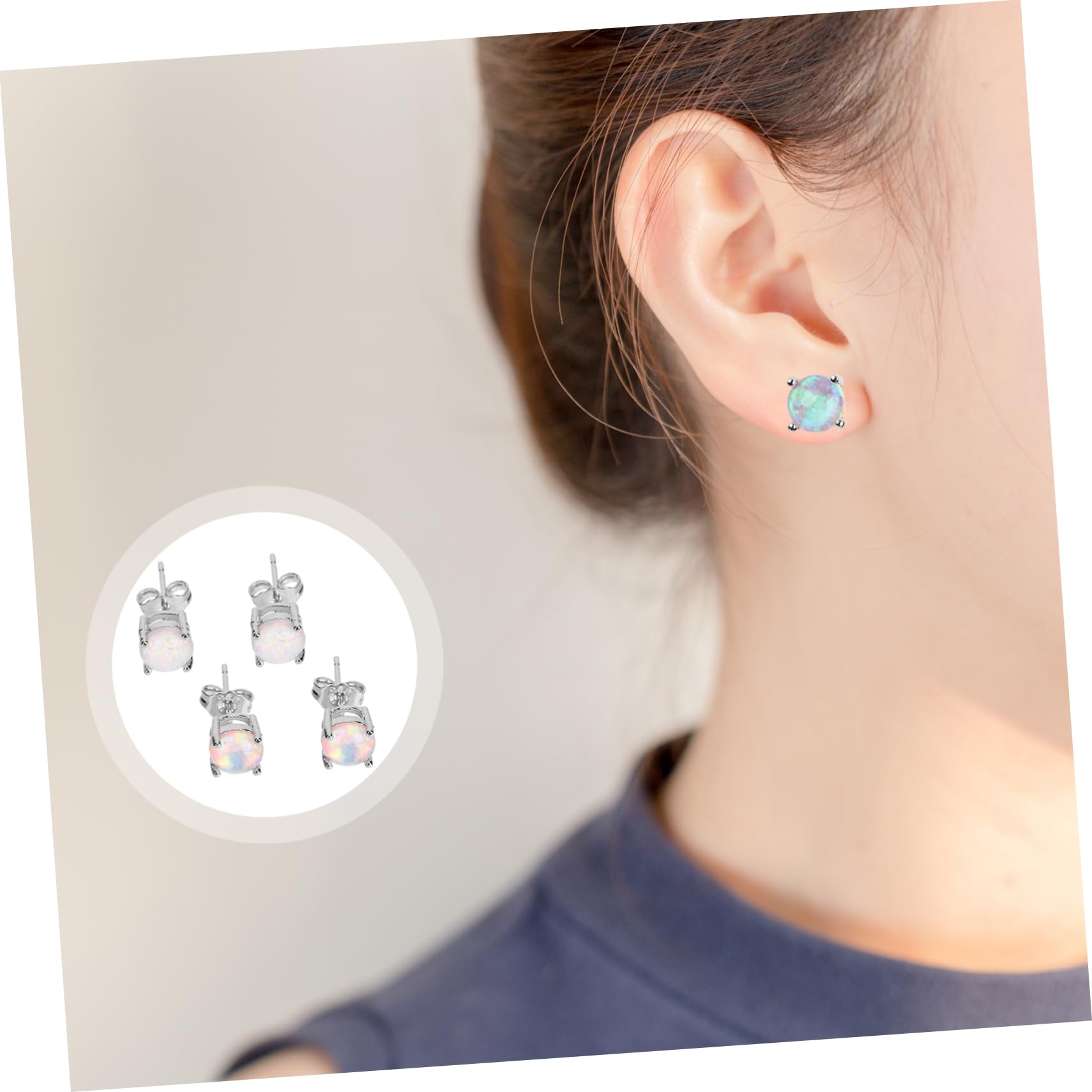 10 Pares De Pendientes De Ópalo Pendientes De Mujer De Ópalo Mujeres De Ópalo Perforados Para Mujeres Pequeños De