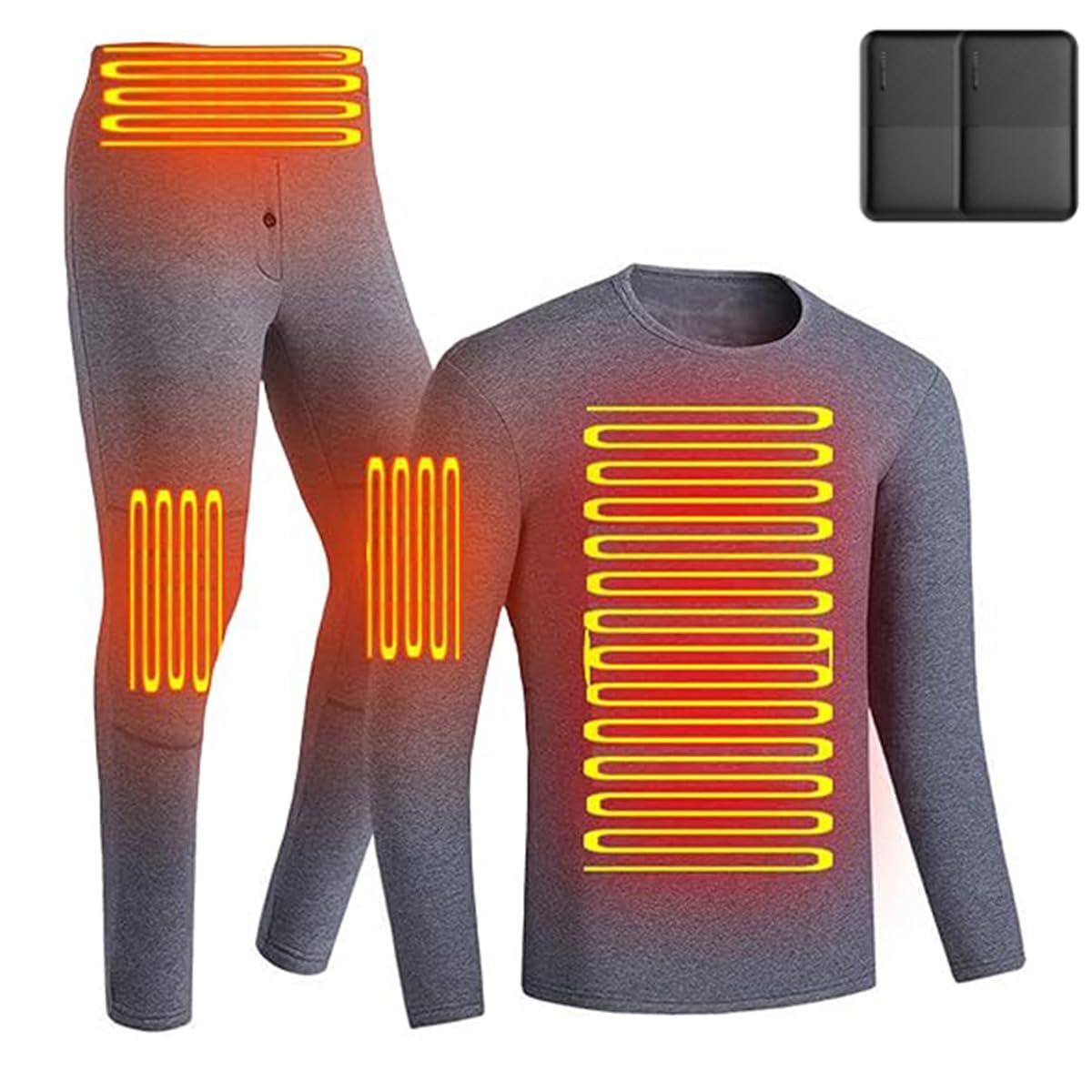 Ropa Interior térmica para Hombre con Pilas, Ajuste de Temperatura de Tres Niveles, calefacción eléctrica USB para Esquiar.
