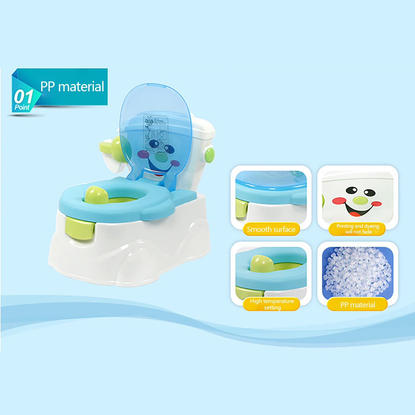 Toilette, Töpfchen Baby Urinal Training Toilette Babytopf WC Toilette Topfstuhl Toilettentraining für Klein von 6 Monaten bis 5 Jahre (Blau)