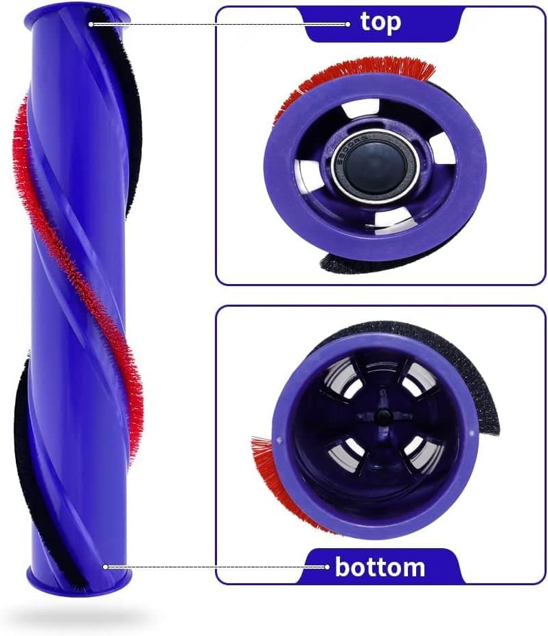 Roller Brush Roll Bar Accessories Set for Dyson V6 Cordless Vacuum Cleaner Spare Parts, Compared to Part 966821-01, 966084-01, (4 Prong Brush Roller Bar)