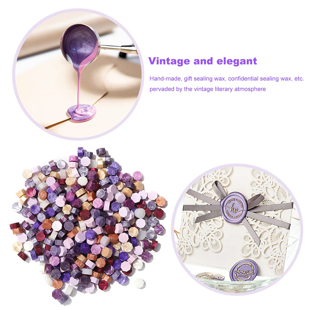 Perles De Cire à Cacheter Octogonales - Lot De 100 Pièces Couleur Champagne - Diamètre 8 Mm - Pour Lettres, Invitations, Scrapbooking
