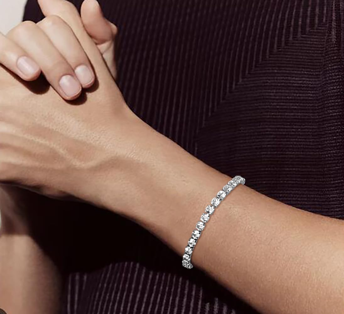 Rhinestone Cuff Bracelet for Women 2Pieces MultiLayer Rhinestone Bracelet Sparkling Crystal Bridal Bracelet for Party Prom Wedding - Image 3