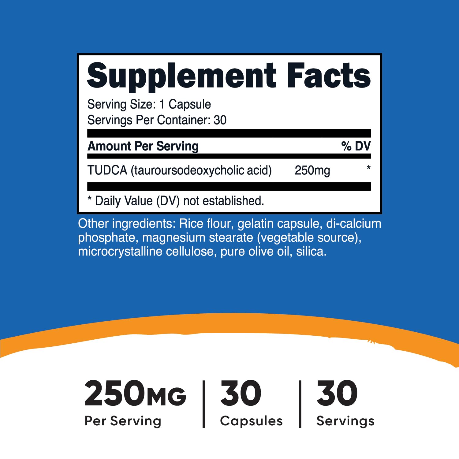 Nutricost Tudca 250mg, 30 Capsules (3 Bottles)