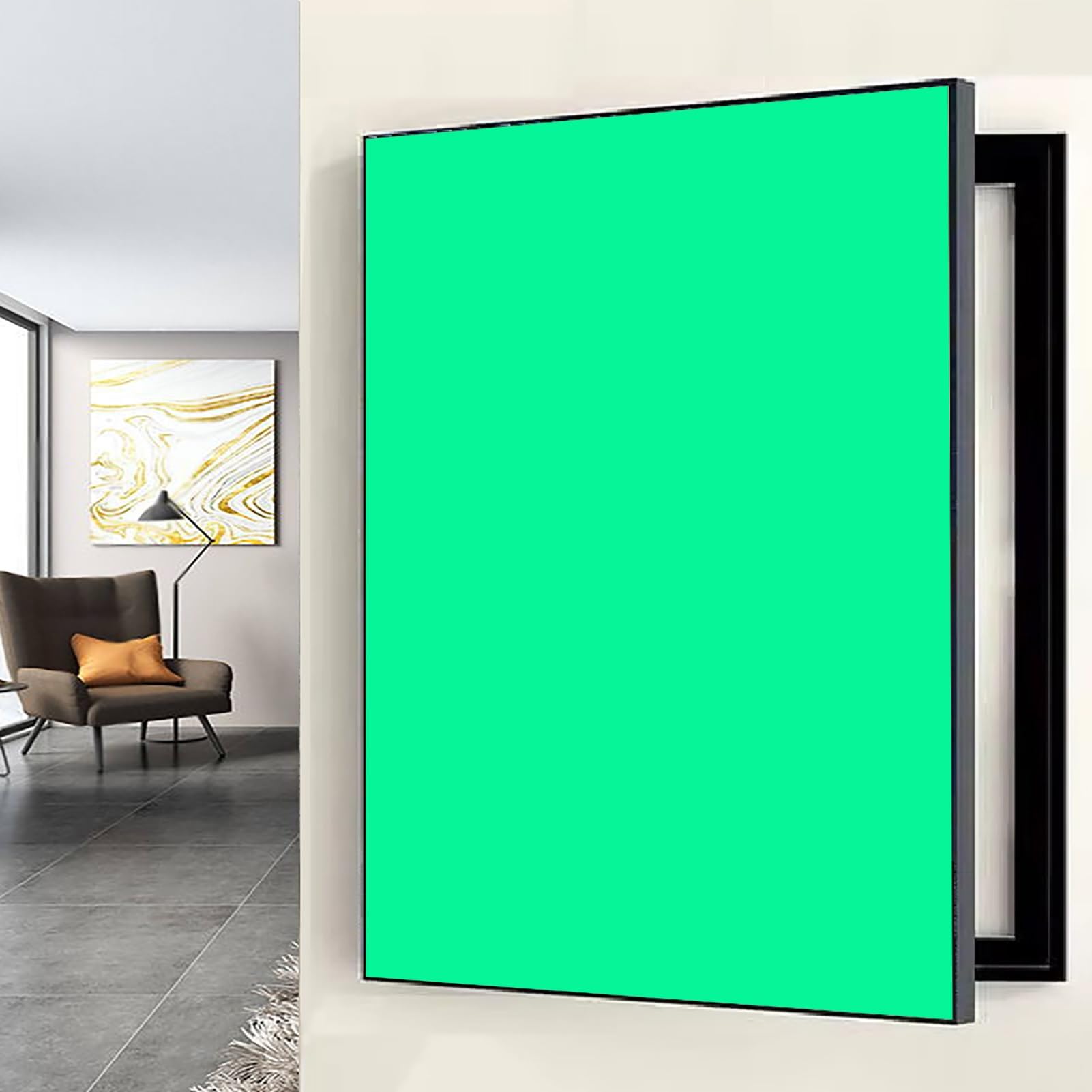 Tableau de disjoncteurs discret grâce au couvercle décoratif pour entrée de maison moderne