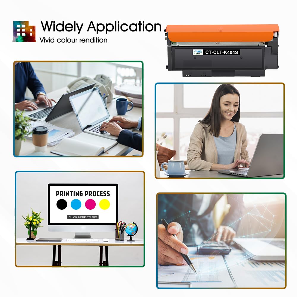 CLT-P404C Multipack Toner für Samsung C480W Xpress SL C480FW C430W C48X C480 C430 C480FN C43X Series (Schwarz Cyan Gelb Magenta) 4er-Pack