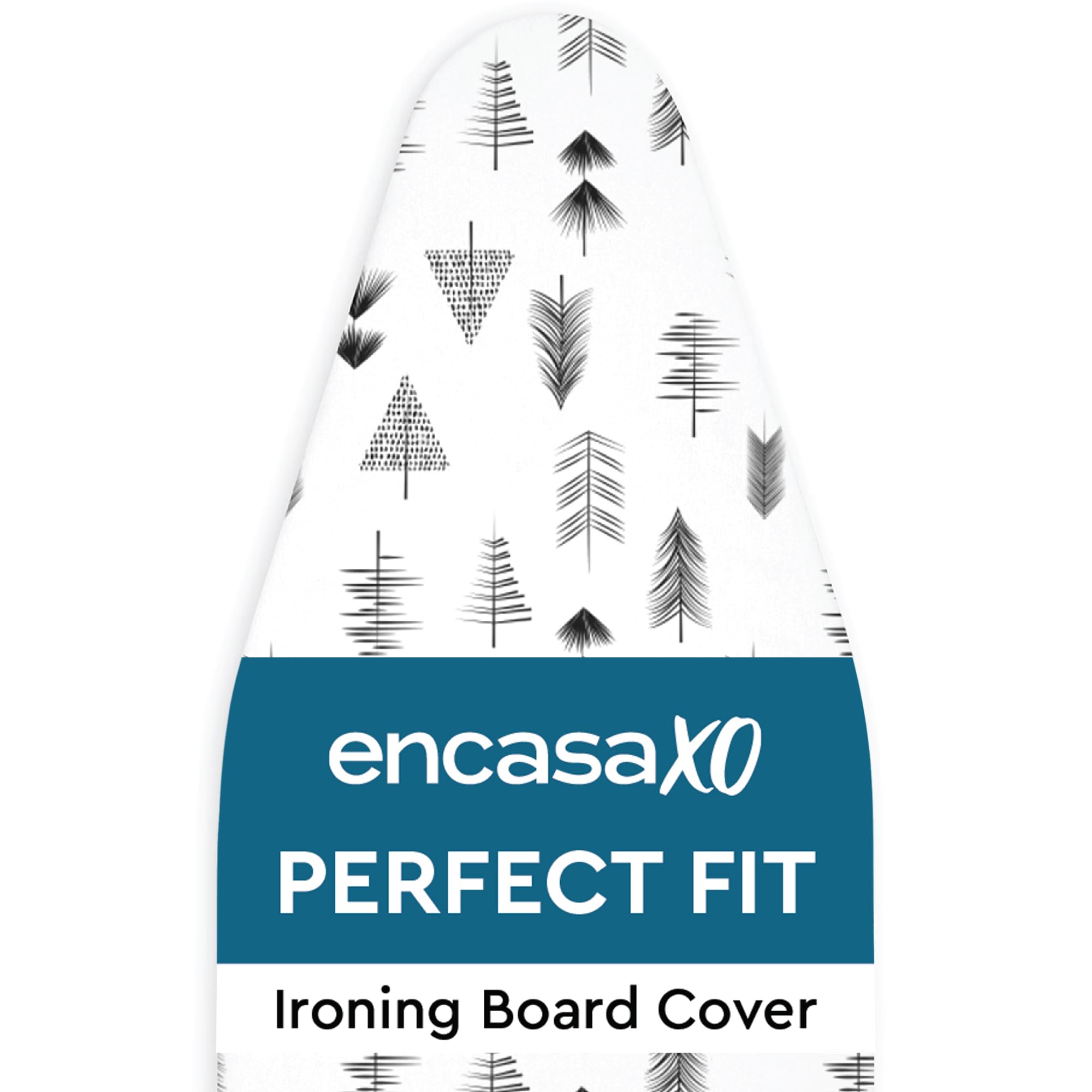 Encasa XO Ironing Board Covers and pad 112x34 cm- Thick 3mm Felt Padding, Drawstring Tightening & Lock, Heat Reflective, Scorch & Stain Resistant, for Medium Ironing Board - Black Arrow