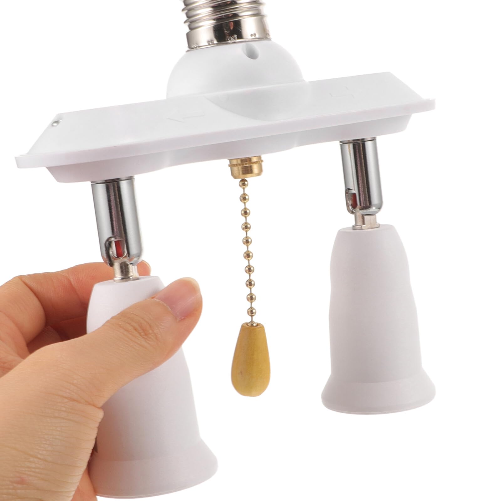 COLLBATH 2 Pièces Douille à Chaîne Douille à Vis Standard pour Lampe de Table et Lampadaire avec Interrupteur à Tirage Base de Lampe Pratique pour Usage Domestique