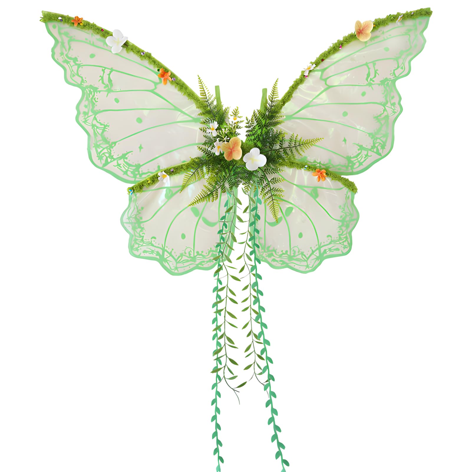 Snycler Fairy Wings for Adults and Girls, Fairy Costume Willow Leaf Butterfly Ideal for Carnival Photo Props Cosplay Costume Party -Green โ image 1
