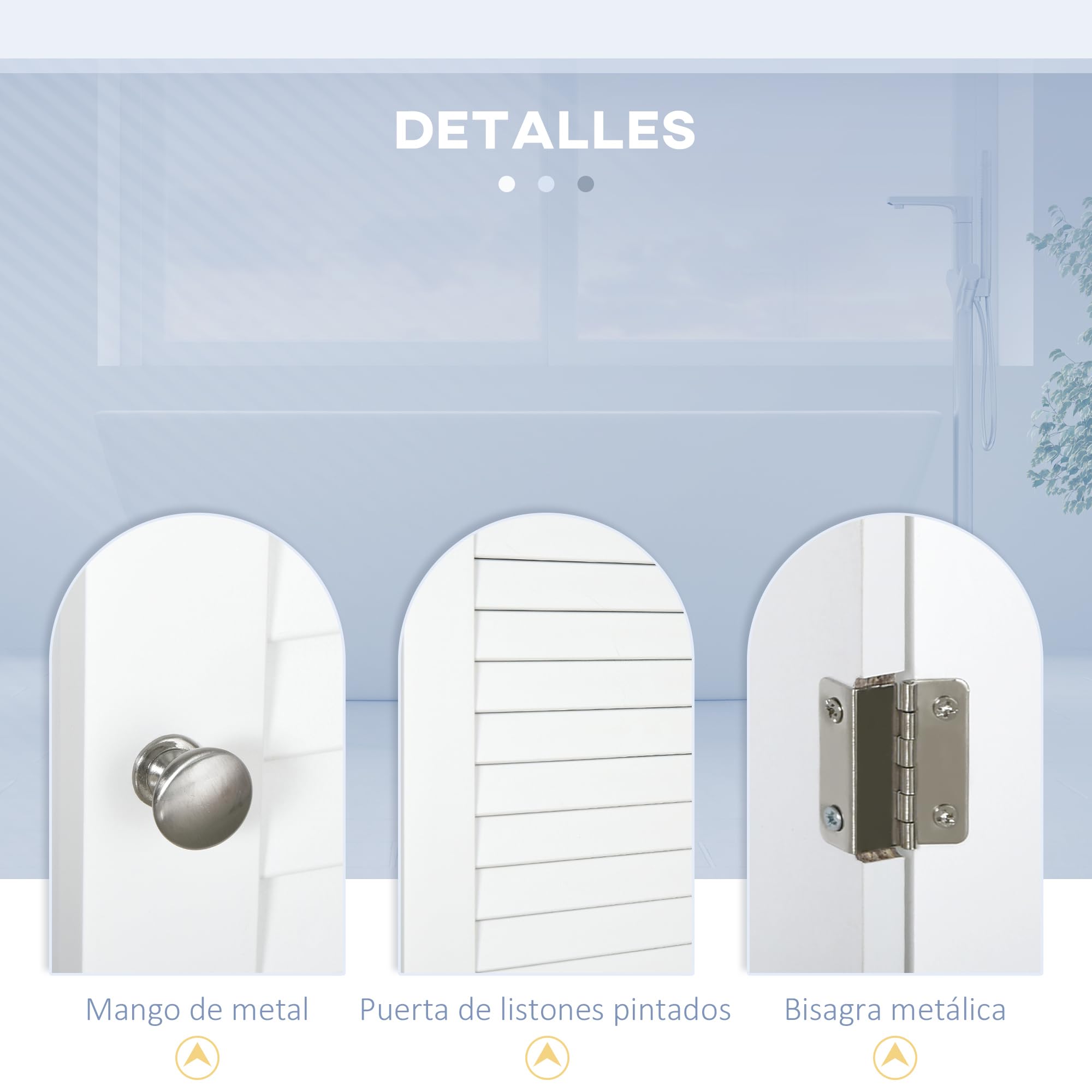 HOMCOM Armario Alto de Baño con 1 Puerta 3 Estantes 34x20x165 cm Blanco | Abiertos, Balda Interior Ajustable, Mueble Auxiliar de Almacenaje, para Salón, Aseo, Dormitorio