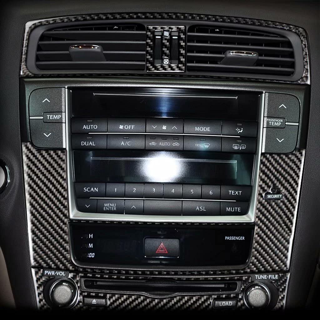 Dire for Lexus IS IS250 300 350C 2006-2012 Auto parts black Carbon Fiber Central Control dashboard Air Conditioner Outlet Frame Trim Sticker Car Interior Accessories